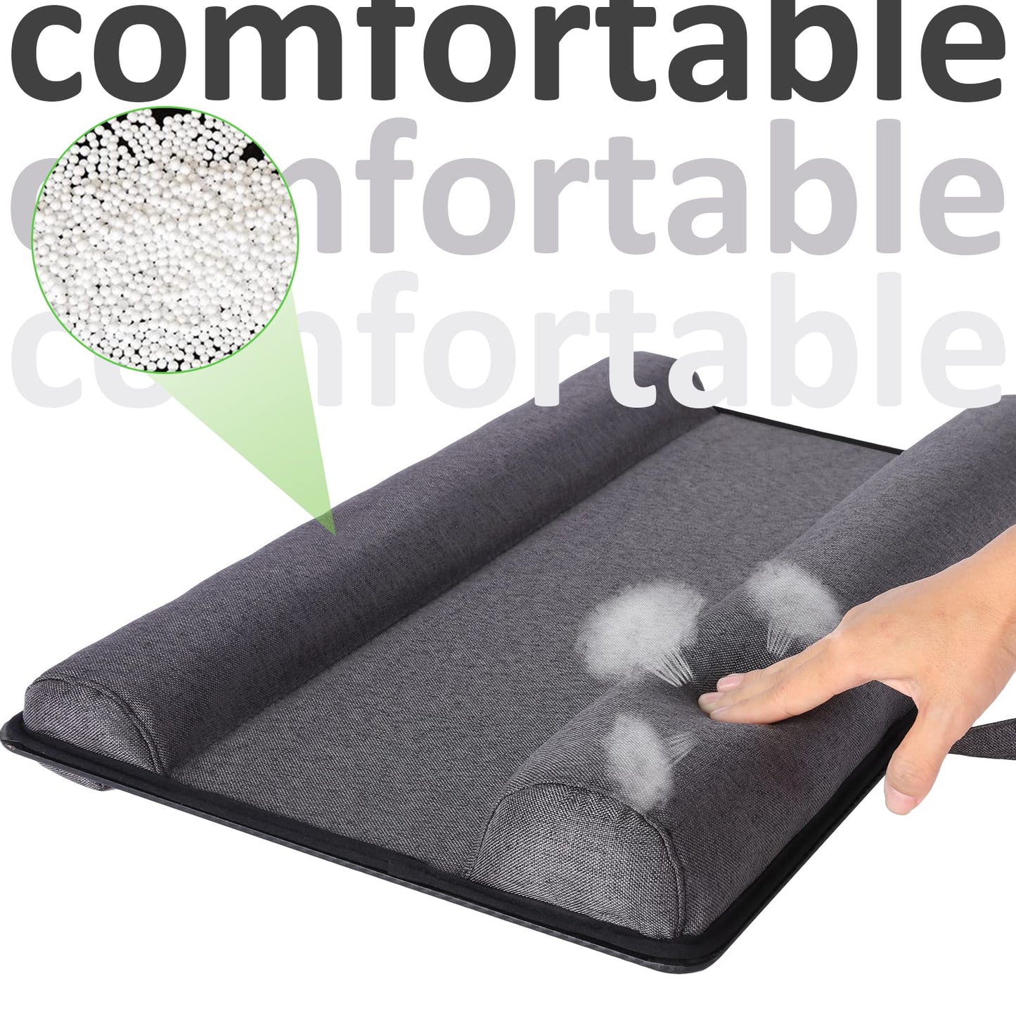 Extra Large Lap Laptop Desk- Home Office Portable LapDesk with Mouse Pad & Wrist Rest for Notebook/MacBook/Tablet, Sofa Bed Working, Writing, Drawing (Carbon Silver, Fit Up to 17-inch Laptops)