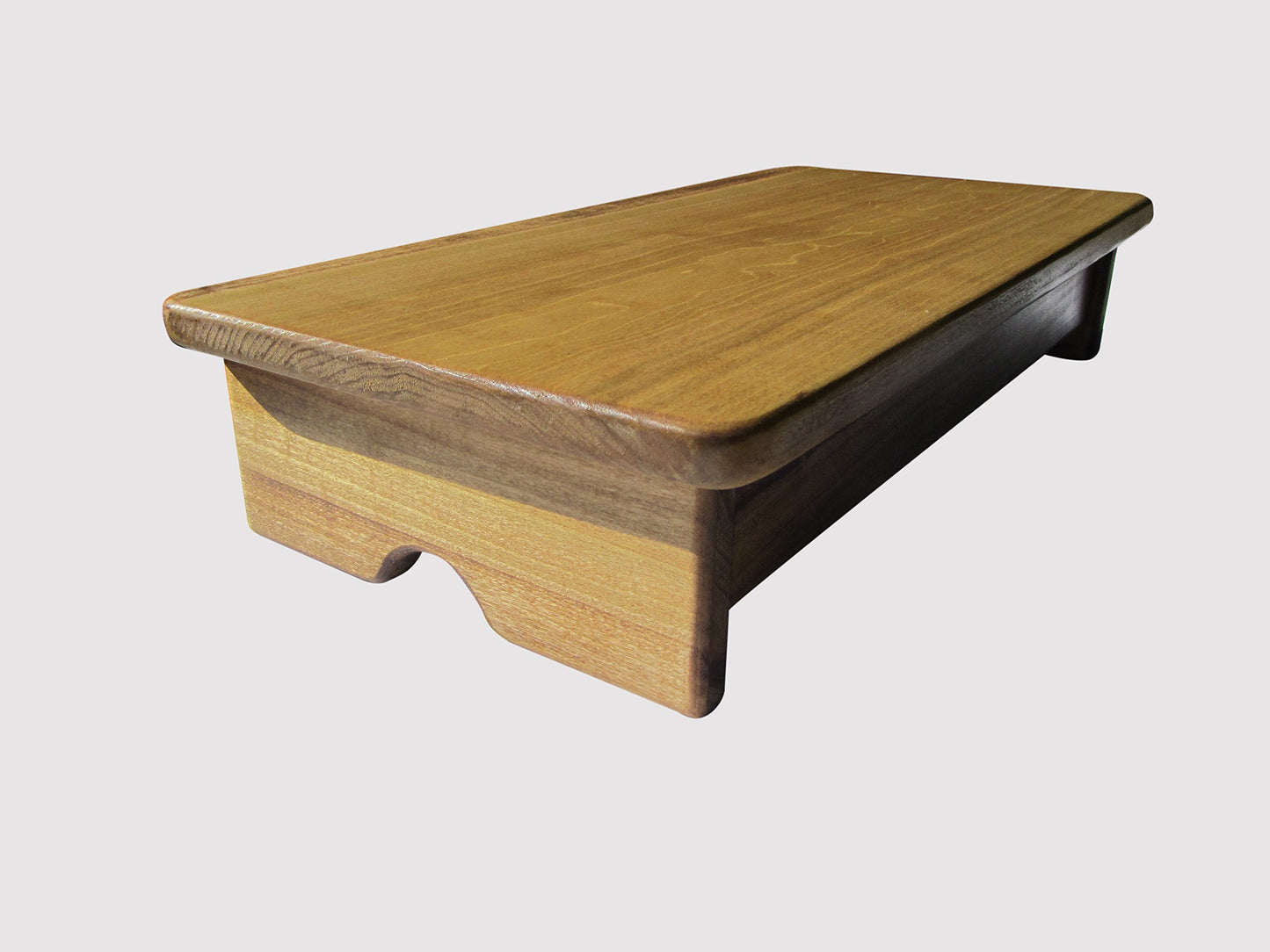 Compact Bedside Foot Stool Maple Stain 4" Tall (Made in The USA)