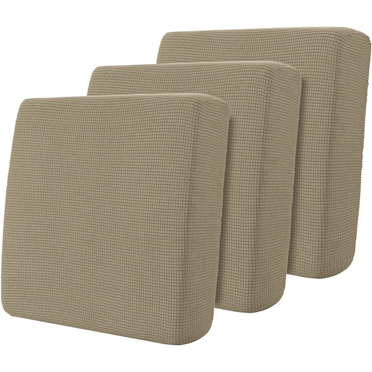 Hokway 3 Piece Couch Cushion Slipcovers Stretch Reversible Cushion Replacement Slipcovers Sofa Cushion Covers(Camel, 3)