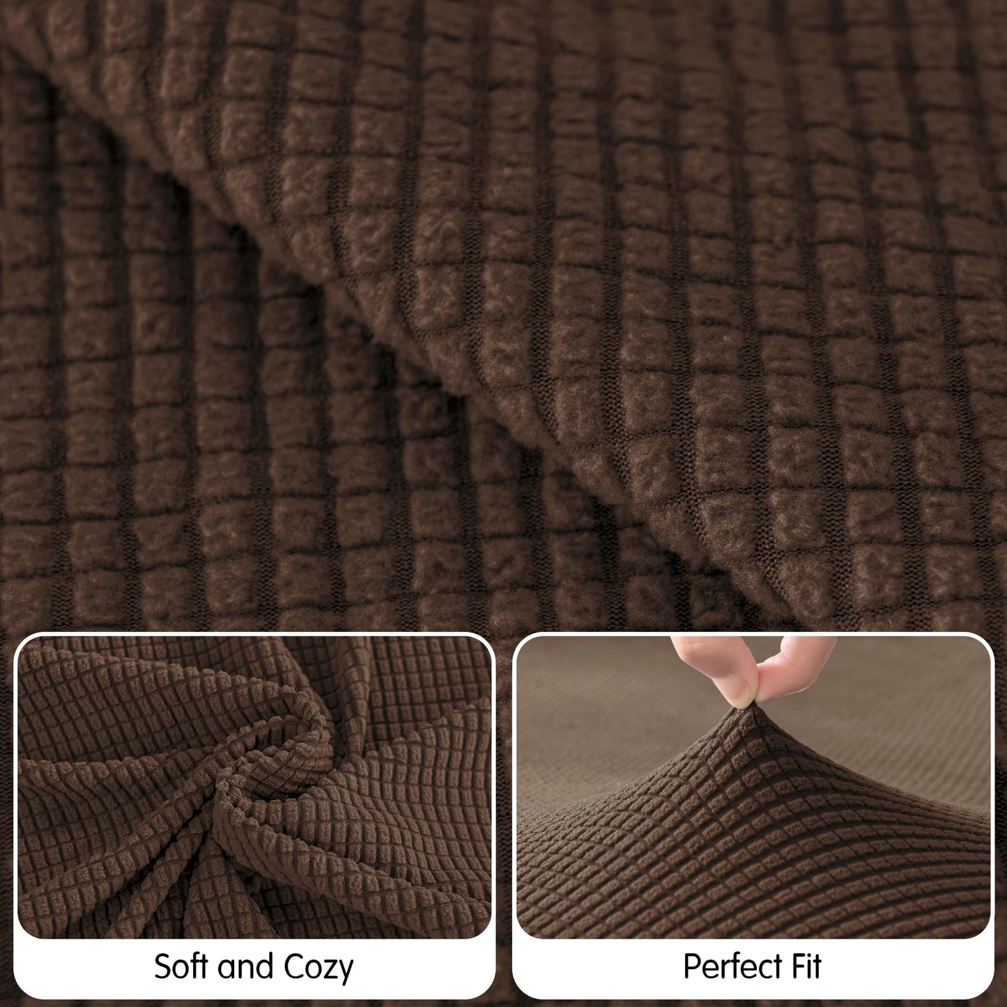 Hokway Stretch Chaise Cover Individual Couch Cushion Slipcovers Reversible Cushion Protector Slipcovers Sofa Cushion Protector Covers (Chaise Cover, Chocolate)
