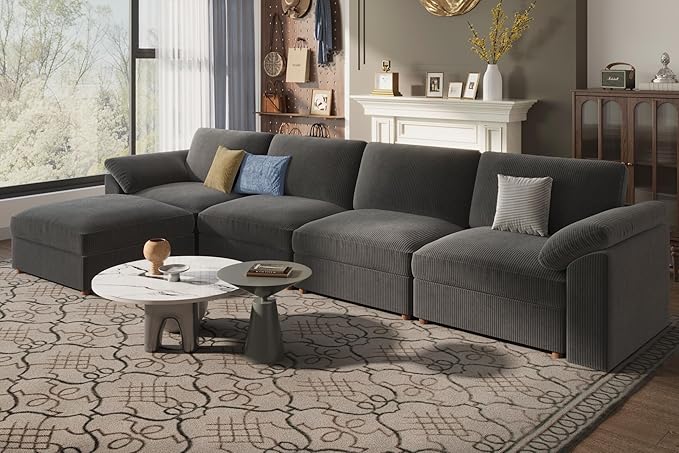 EASE MOOSE Sectional Modular Sofa, Oversized L Shape Sectional Couch Wide Deep