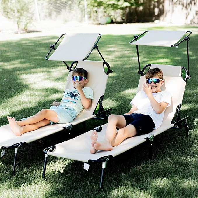 Outsunny Folding Chaise Lounge Pool Lounge Chairs Set of 2, Outdoor Sun Tanning