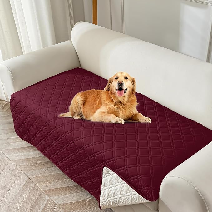 Genina Waterproof Couch Cover, Washable Anti-Slip 86.6 inch Sofa Covers
