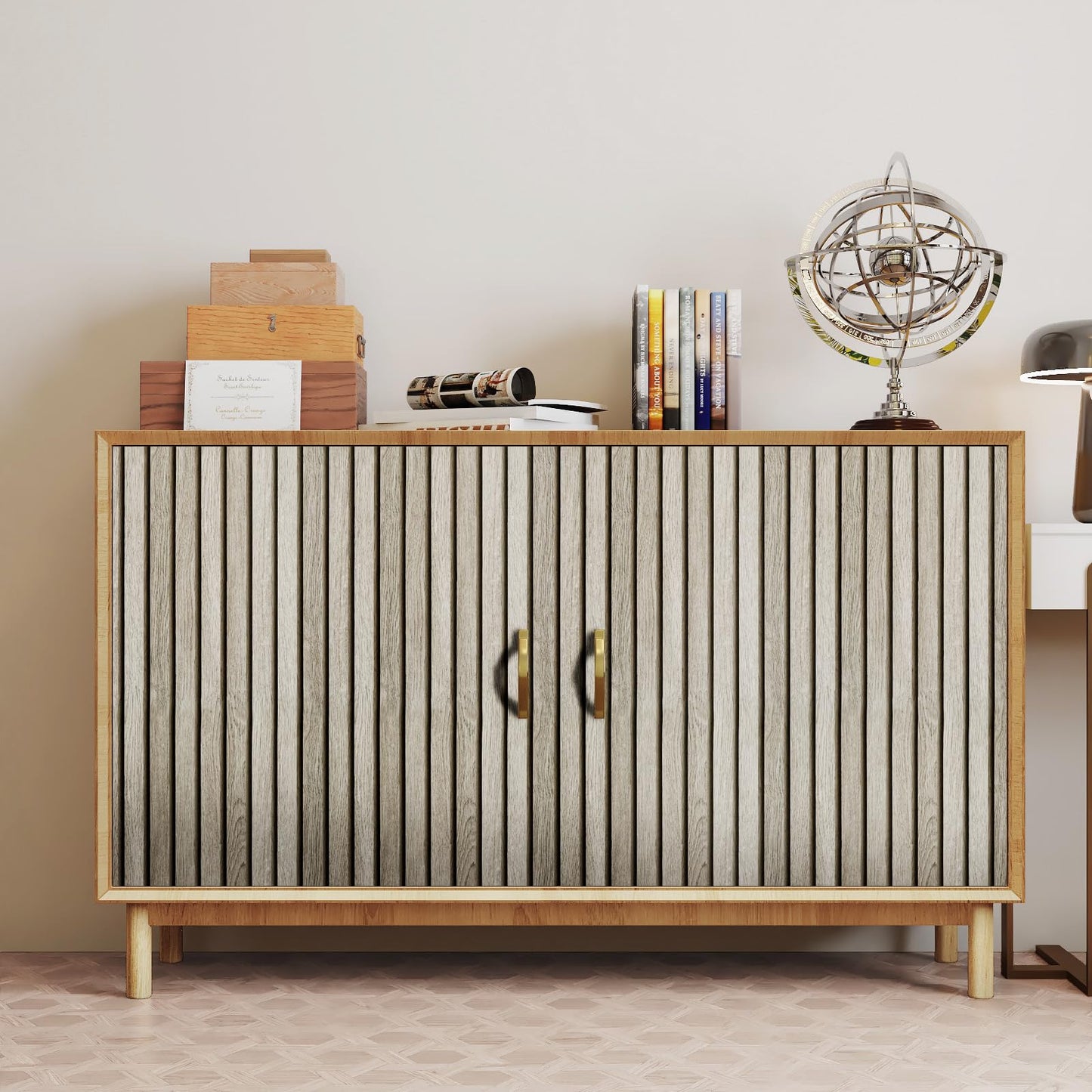 Livelynine 15.8x197 Wood Panel Wallpaper Peel and Stick Wood Panels for Walls Furniture Self Adhesive Contact Paper Roll Faux Wood Slat Wall Panel White Wall Panels Removable 3D Slat Wall Paneling