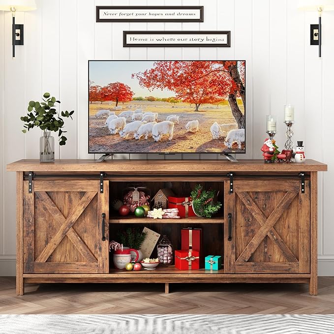 Farmhouse TV Stand for 55-65in TV