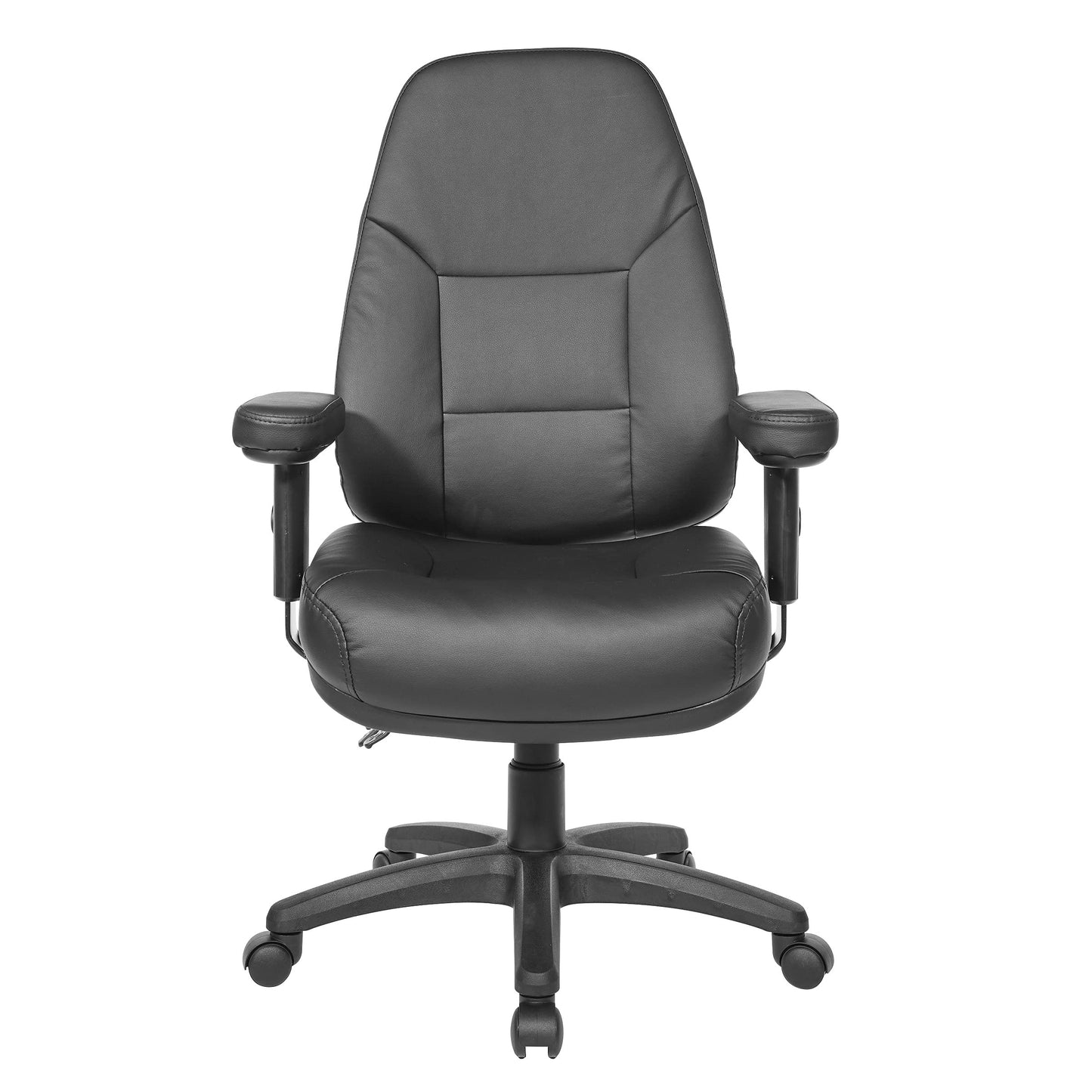 Office Star EC Series Professional Executive Ergonomic High Back Office Chair with Dual Function Control, Padded Contour Seat and Adjustable Padded Arms, Dillon Black