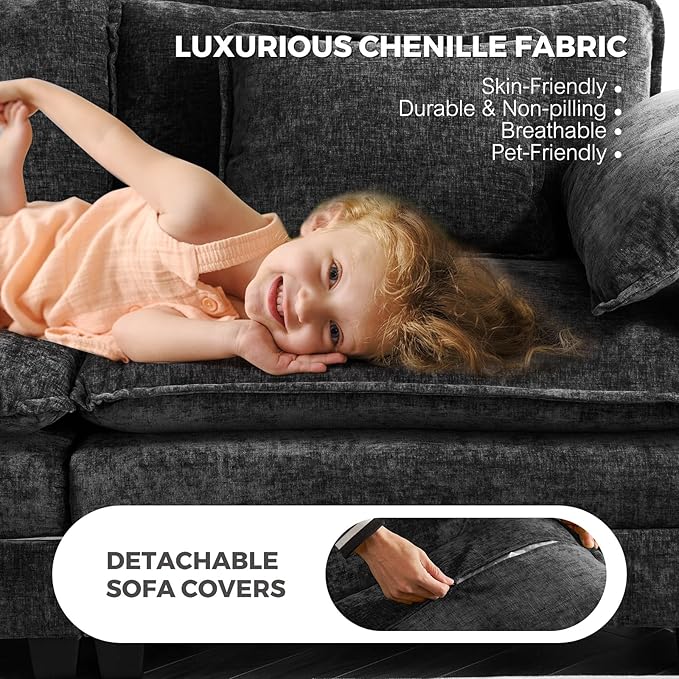 ELUCHANG Oversized 113" Modular Sectional Sofa, Comfy Cloud Couch, L Shaped
