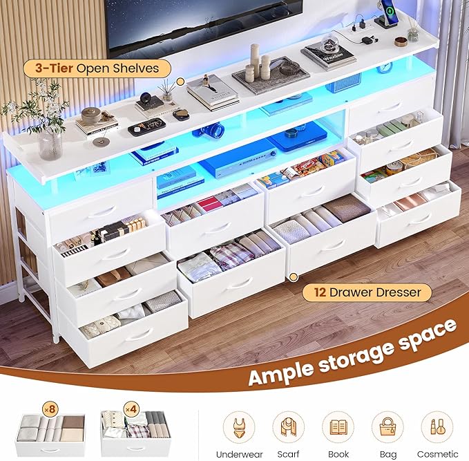 BTHFST 12 Drawers TV Stand Dresser