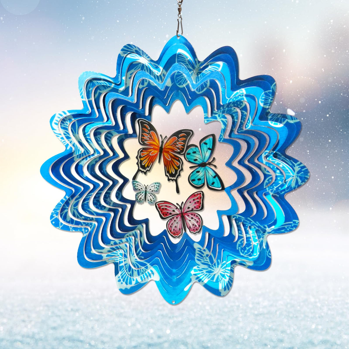 Eiryhope Butterfly Wind Spinner - 12inch Laser-Cut Stainless Steel Wind Spinners | 3D Kinetic Garden Decoration & Yard Art for Outdoor | Butterfly Gifts for Women, Mother, Wife, Grandma & Holidays