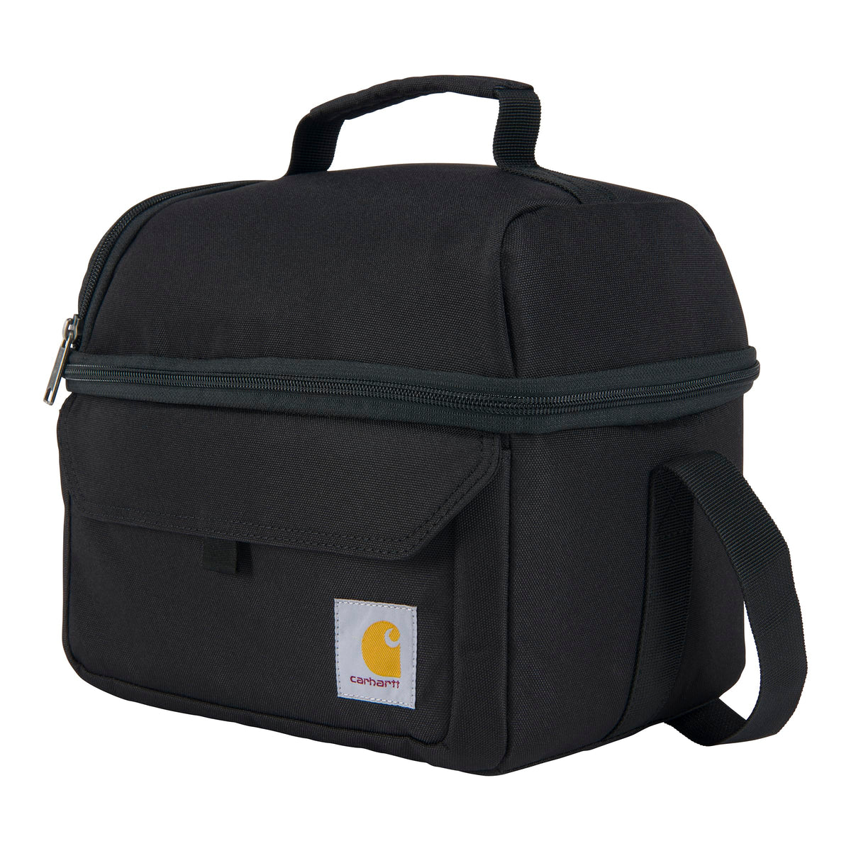 Carhartt 12 Can Two Compartment Lunch Box | Durable, Fully-Insulated Lunch Bag for Women & Men, Large Lunchbox (Black)