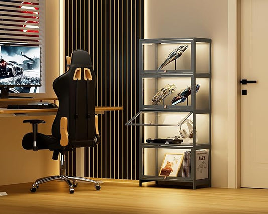 4-Tier Clear Display Cabinet