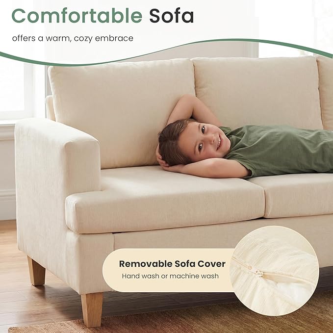 YOUDENOVA Sofa, 63” Comfy Loveseat Sofa Couch