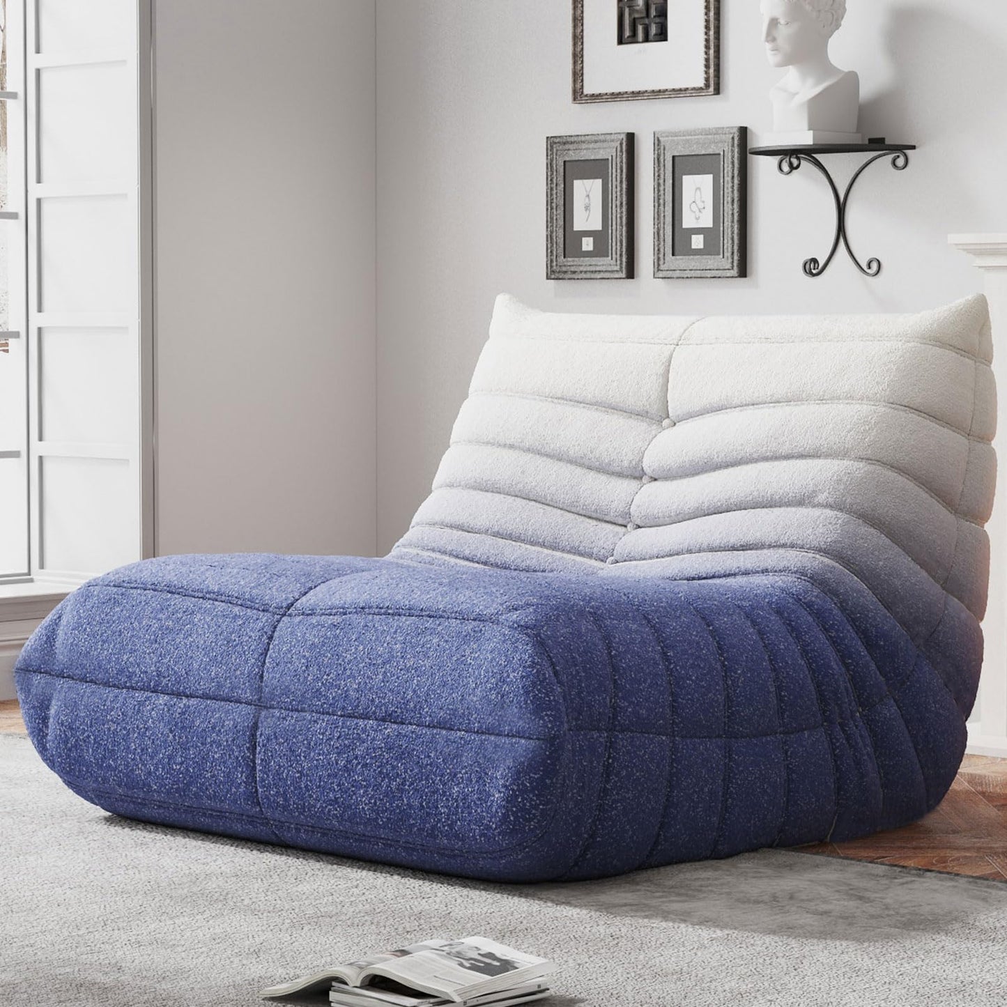 WHGBJA Bean Bag Chair for Adults, Lazy Bean Bag Sofa for Bedroom, Living Room, Reading, Gaming Floor Sofa Chair, Boneless, Comfy