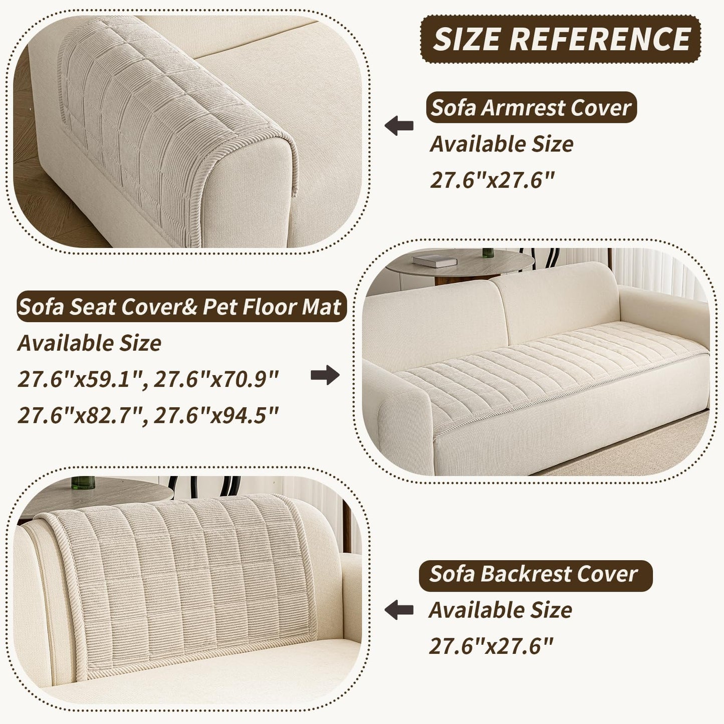 PJLZJFBY Couch Covers for Dogs Washable, 27.6"x82.7" Non Slip Couch Covers for Loveseat Sofa Pet Friendly, Soft Fuzzy Sofa Covers for Pet, Dog Couch Cover Furniture Protector(1PC,Beige White)