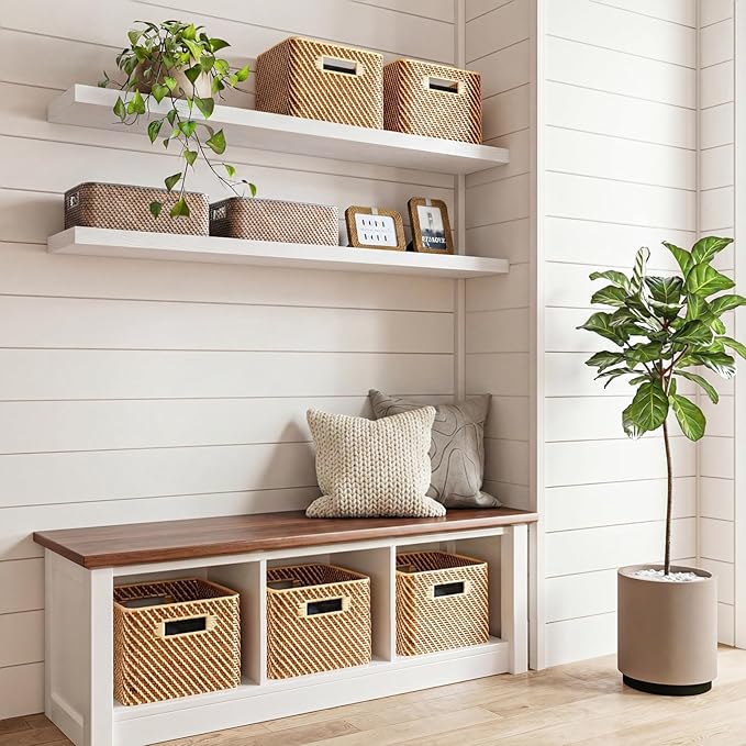 Fixwal Floating Shelves for Wall, 47.2" Long Heavy Duty Wall Mounted Rustic