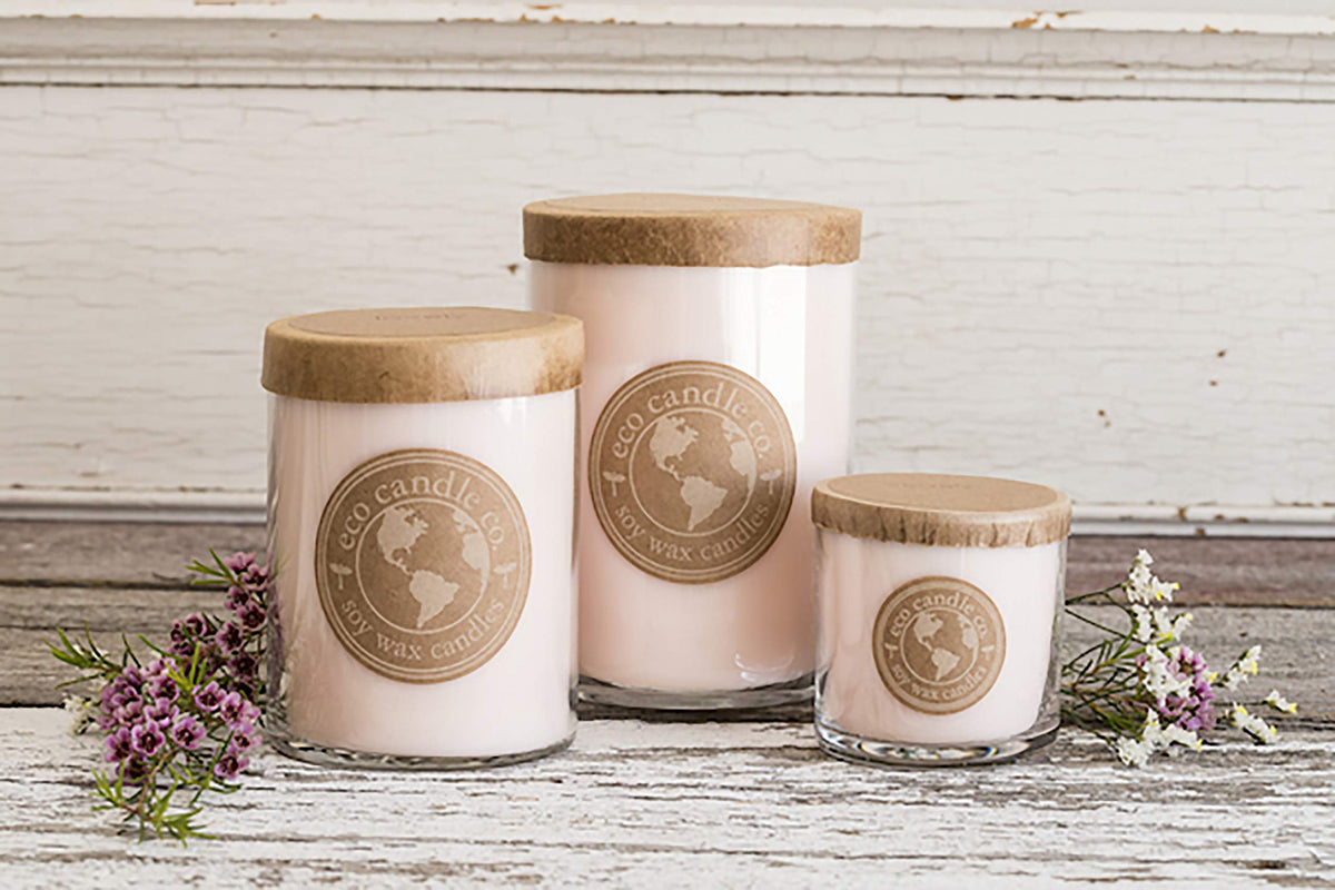 Eco Candle Co. Recycled Candle, Ocean Waves, 6 oz. - Scents of Marine Air, Citrus, & Musk - 100% Soy Wax, No Lead, Kraft Paper Label & Lid, Hand Poured, Phthalate Free,