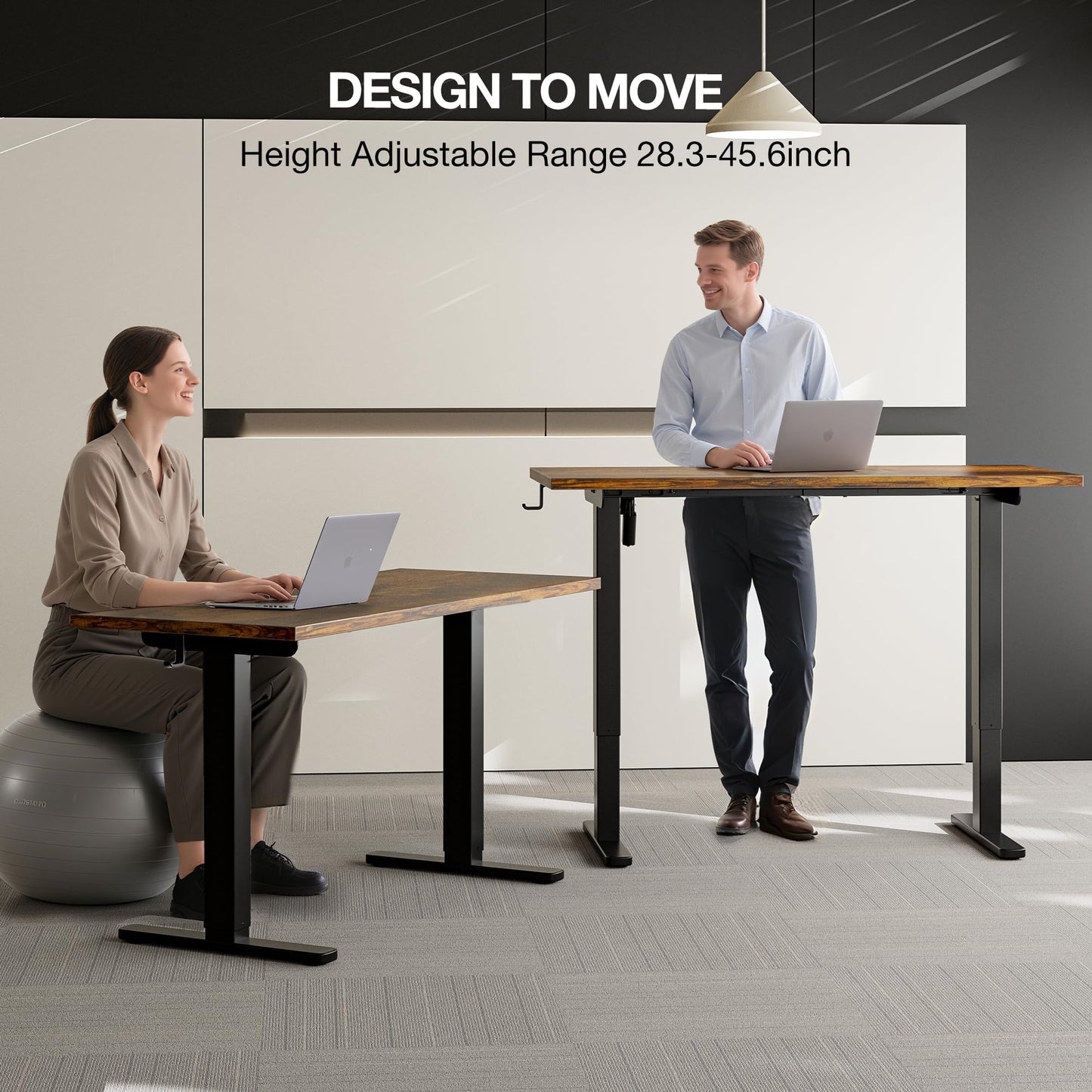 Acrolix Electric Standing Desk, Height Adjustable Home Office Desk with Memory Presets & Cable Management,Rustic Brown Sit Stand Desk for Work from Home, Ergonomic Computer Desk (48" x 24")