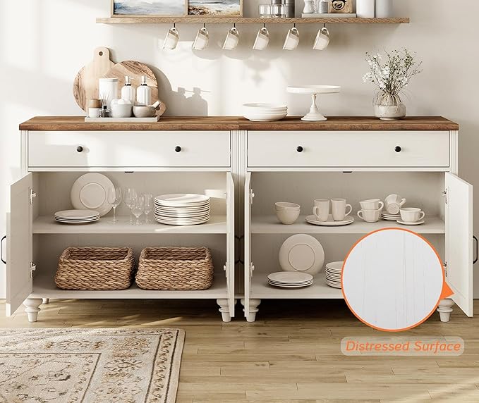WAMPAT Farmhouse TV Stand for 85 inch TV