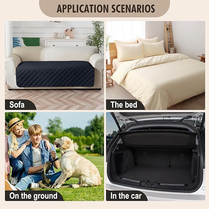 Genina Waterproof Couch Cover, Washable Anti-Slip 51 inch Loveseat Sofa Covers