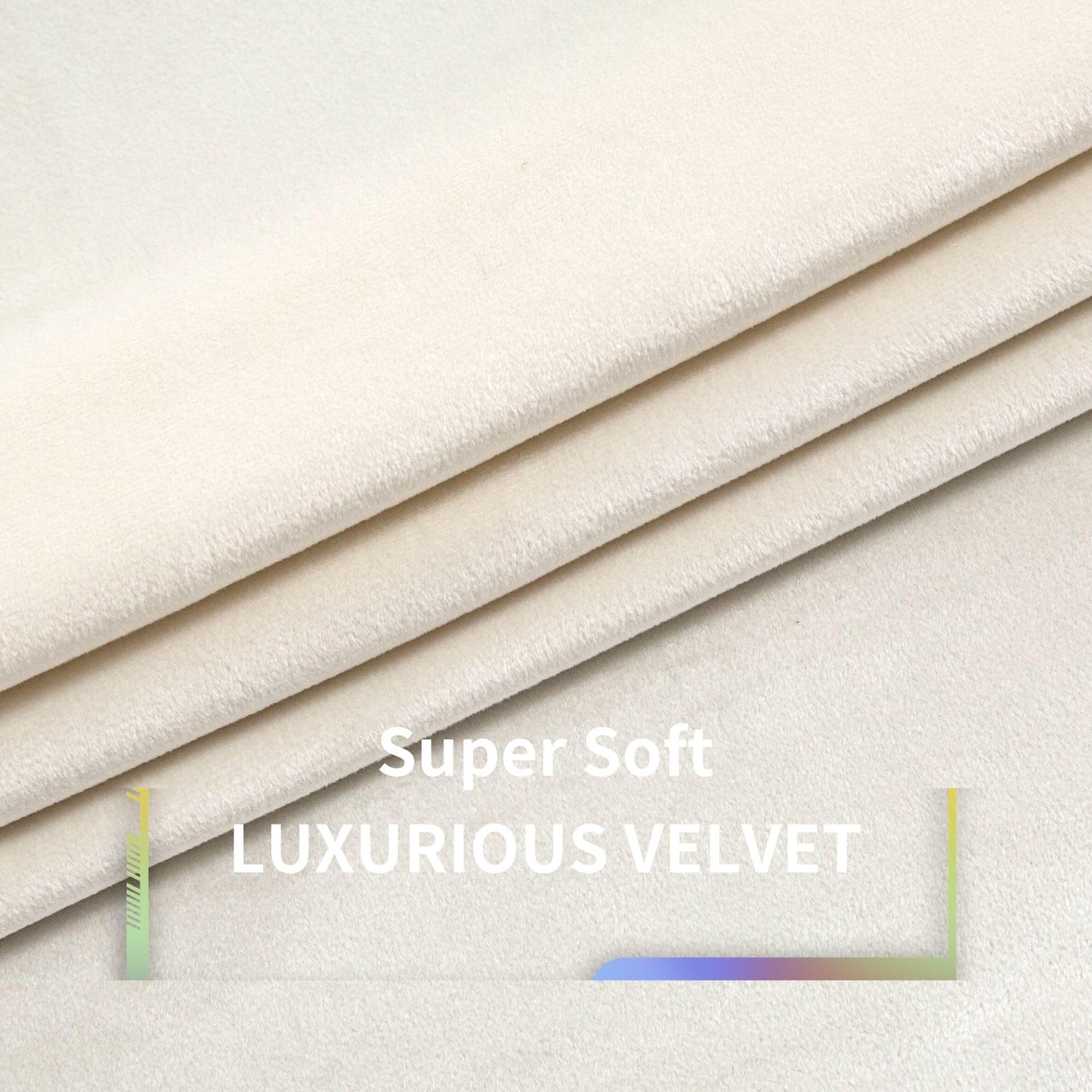Aljctns Ivory Velvet Curtains 90 inches Long Luxury 60% Blackout Curtains for Bedroom Living Room,Thermal Insulated Super Soft Window Drapes Rod Pocket & Back Tab, 52" W x 90" L, 2 Panels