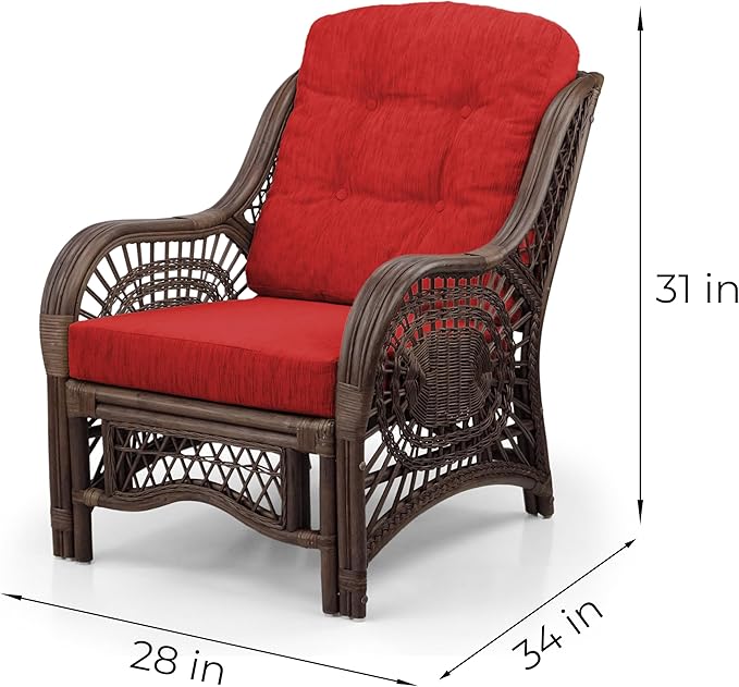 Malibu Lounge Living Accent Armchair Natural Rattan Wicker Handmade Design