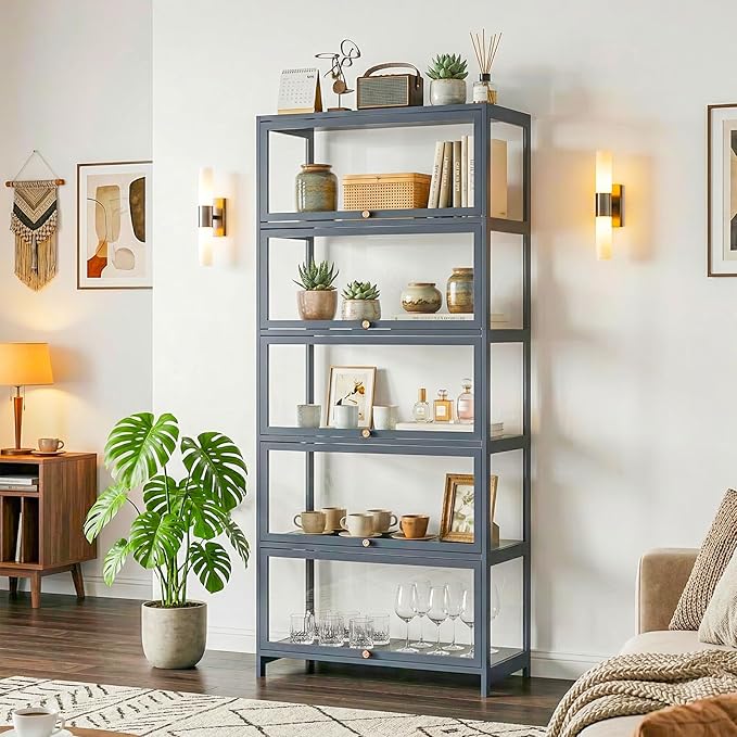 5-Tier Display Case Cabinet