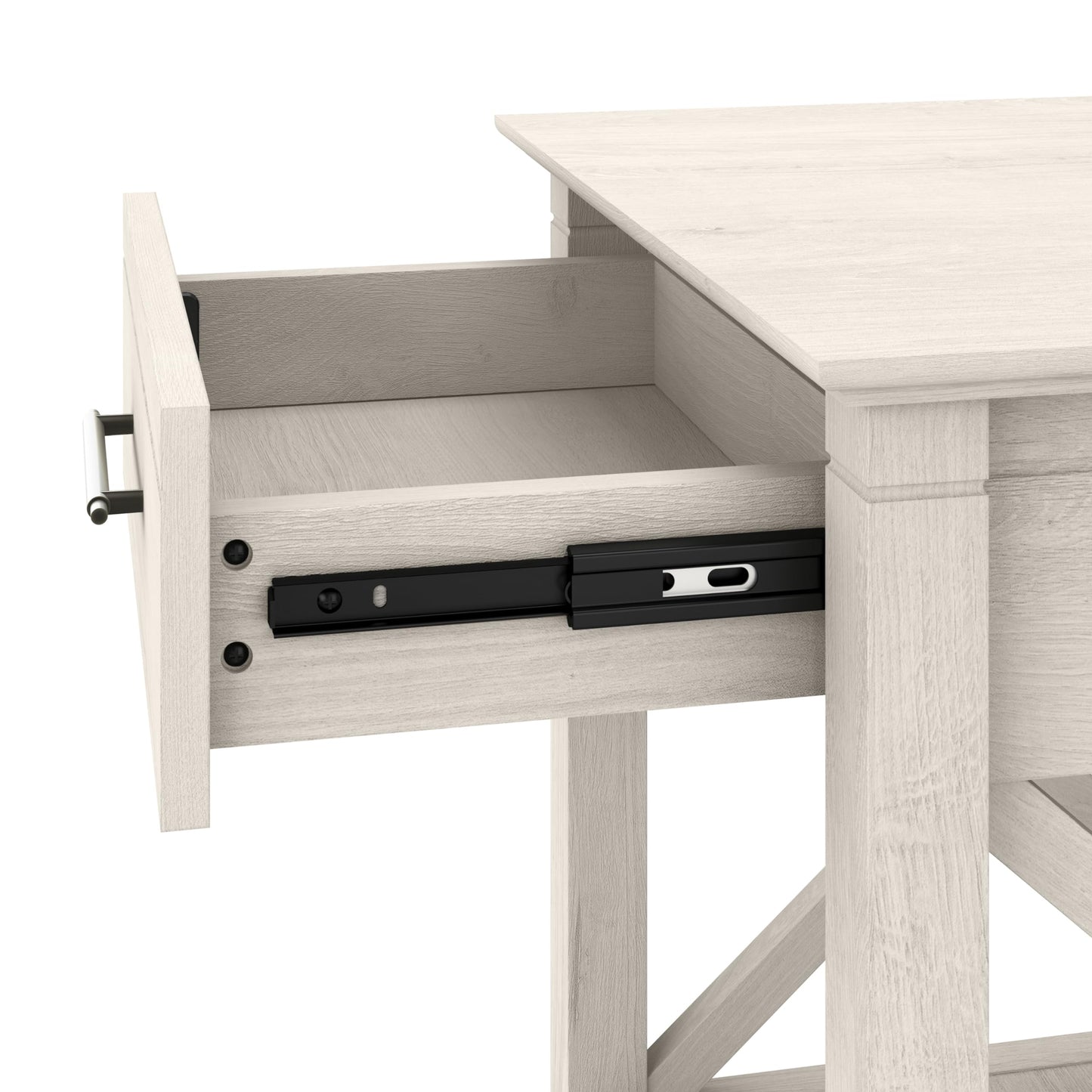 Bush Home End Table with Drawer, Nightstand with Storage, Living Room and Bedroom Furniture, Key West Collection, Linen White Oak