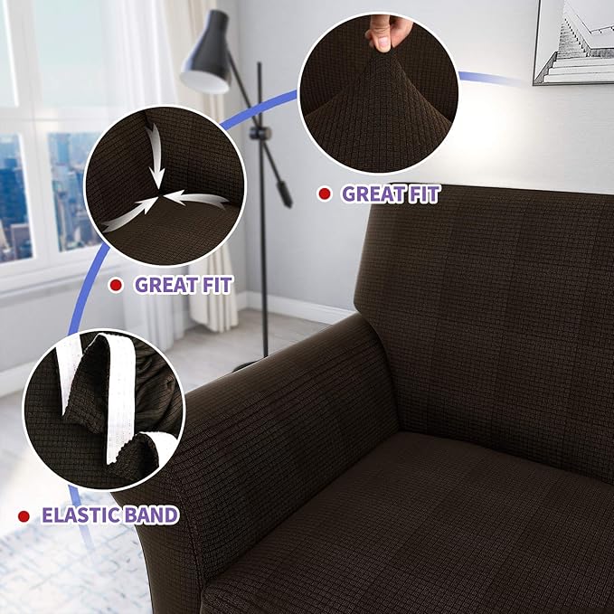 ZNSAYOTX 4 Piece Sofa Covers for Living Room Anti Slip Stretch Couch Covers for