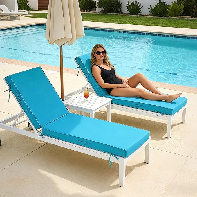 72x21x4in Lounge Cushions for Outdoor Furniture, Outdoor Lounge Chair Cushions