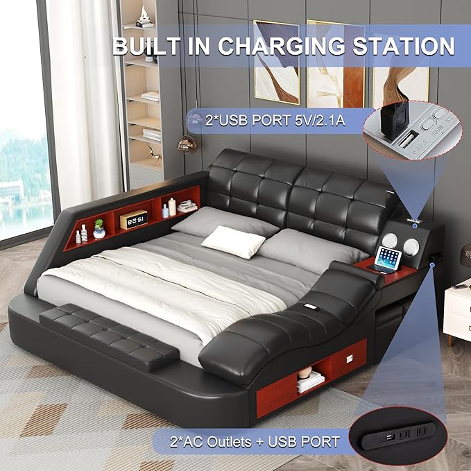 AF ARTISAN FURNITURE Queen Size Smart Multifuncional Bed Frame