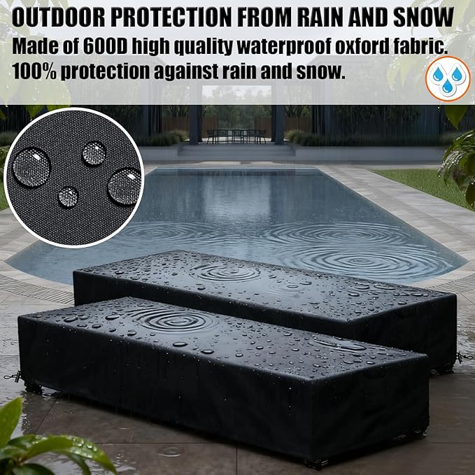 Patio Lounge Chair Covers 4 Pack Waterproof Outdoor chaise lounge cover 80" x
