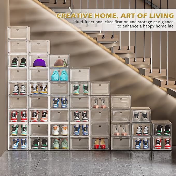 12 Pack Clear Shoe Storage Organizer
