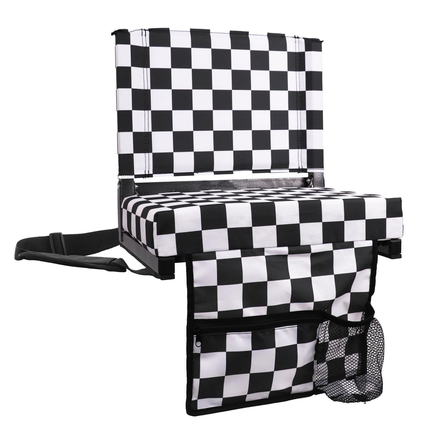 SPORT BEATS Stadium Seats with Back Support Bleacher Chairs with Back and Cushion Thick Padded Bleacher Seats Includes Shoulder Strap Check 1pc Standard