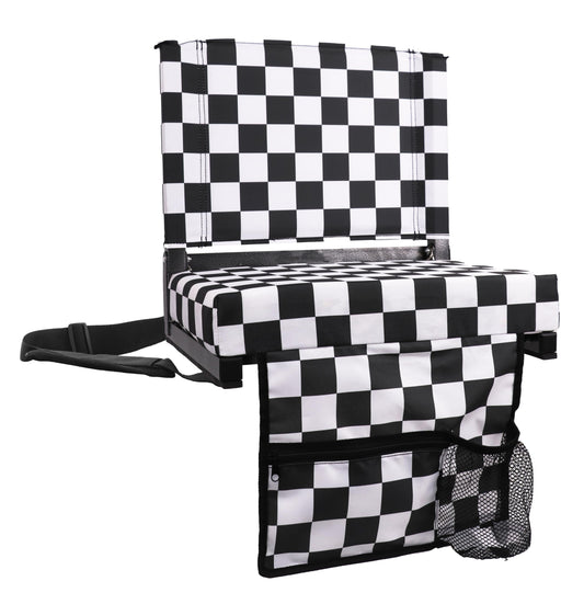 SPORT BEATS Stadium Seats with Back Support Bleacher Chairs with Back and Cushion Thick Padded Bleacher Seats Includes Shoulder Strap Check 1pc Standard