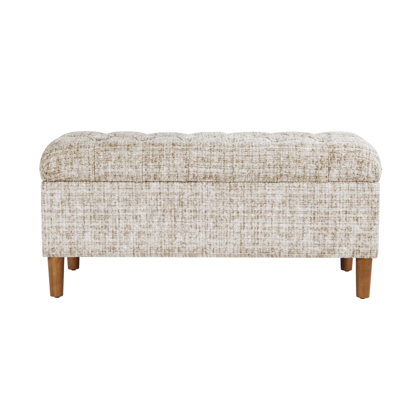 HomePop 40" Ainsley Button Tufted Storage Bench - Cream Textural Woven