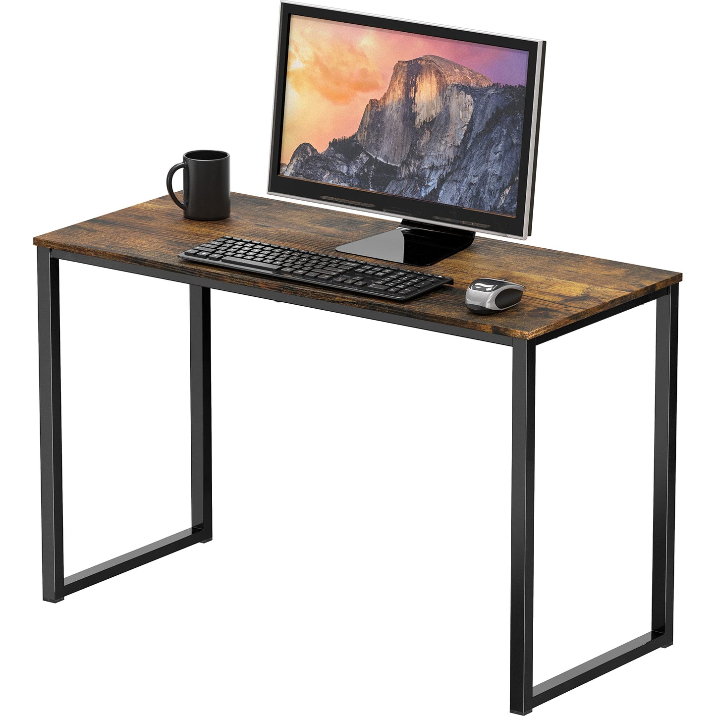 SHW Mission 32-Inch Home Office Computer Desk, Rustic Brown
