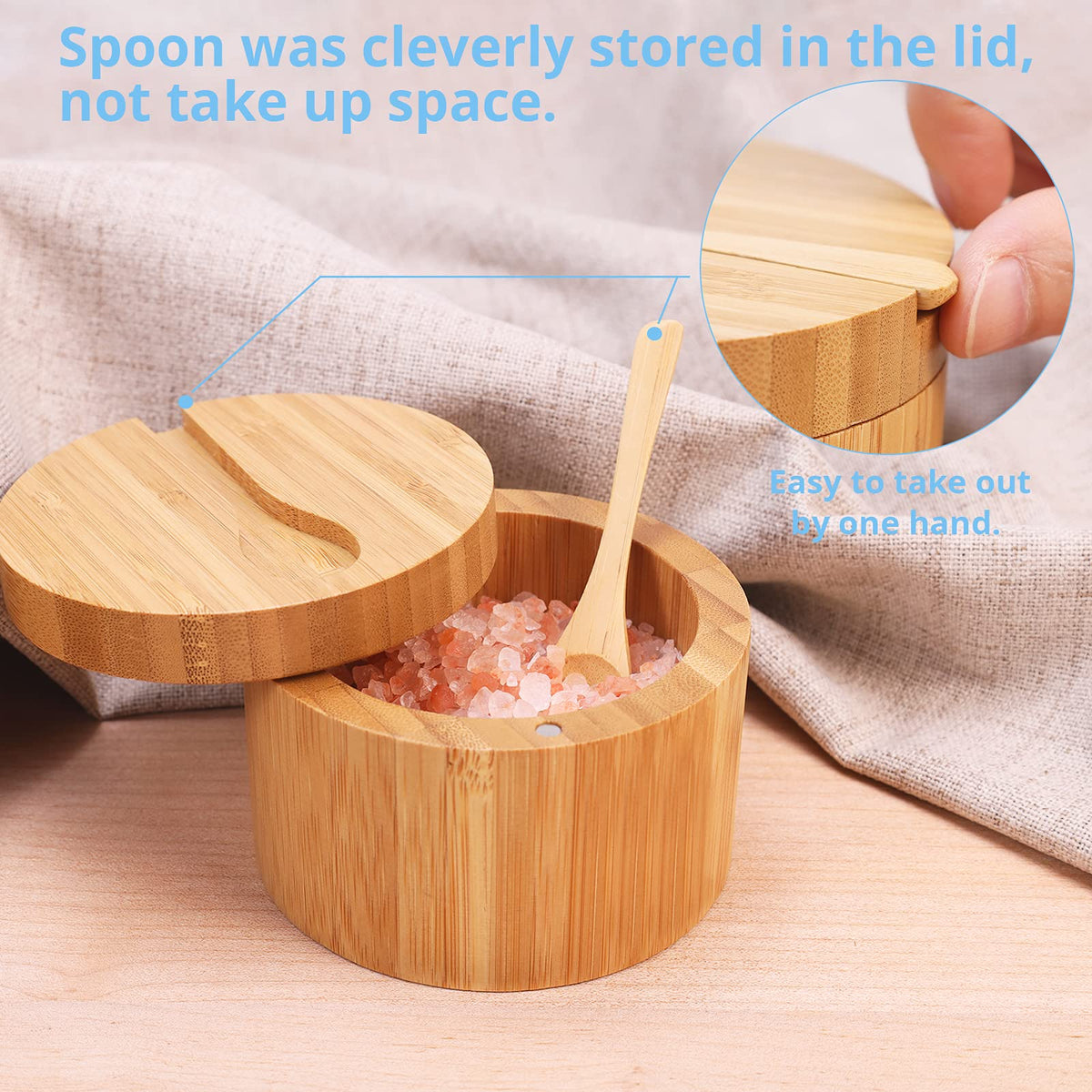 HTB Bamboo Salt Cellar & Snack Organizer