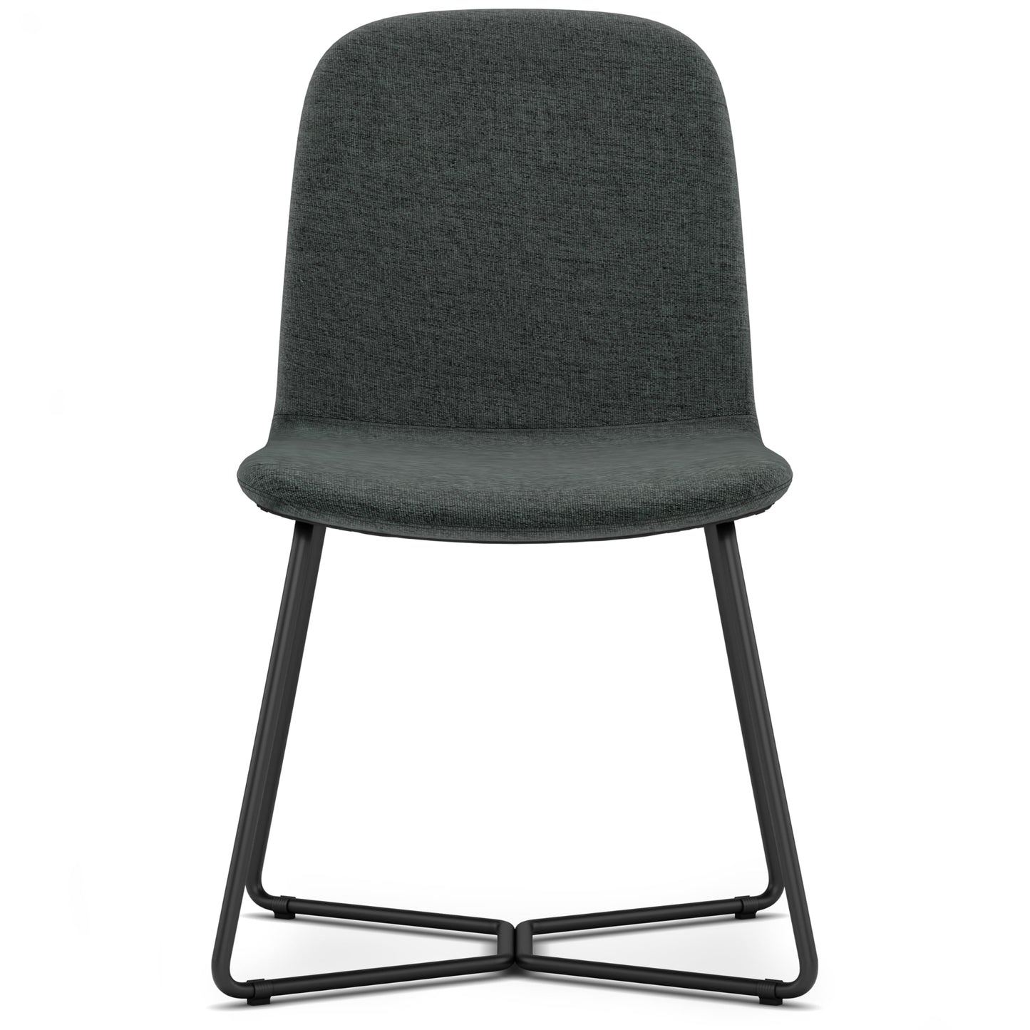 SIMPLIHOME Wilcox Contemporary Dining Chair (Set of 2) in Charcoal Grey Woven Fabric for the Dining Room