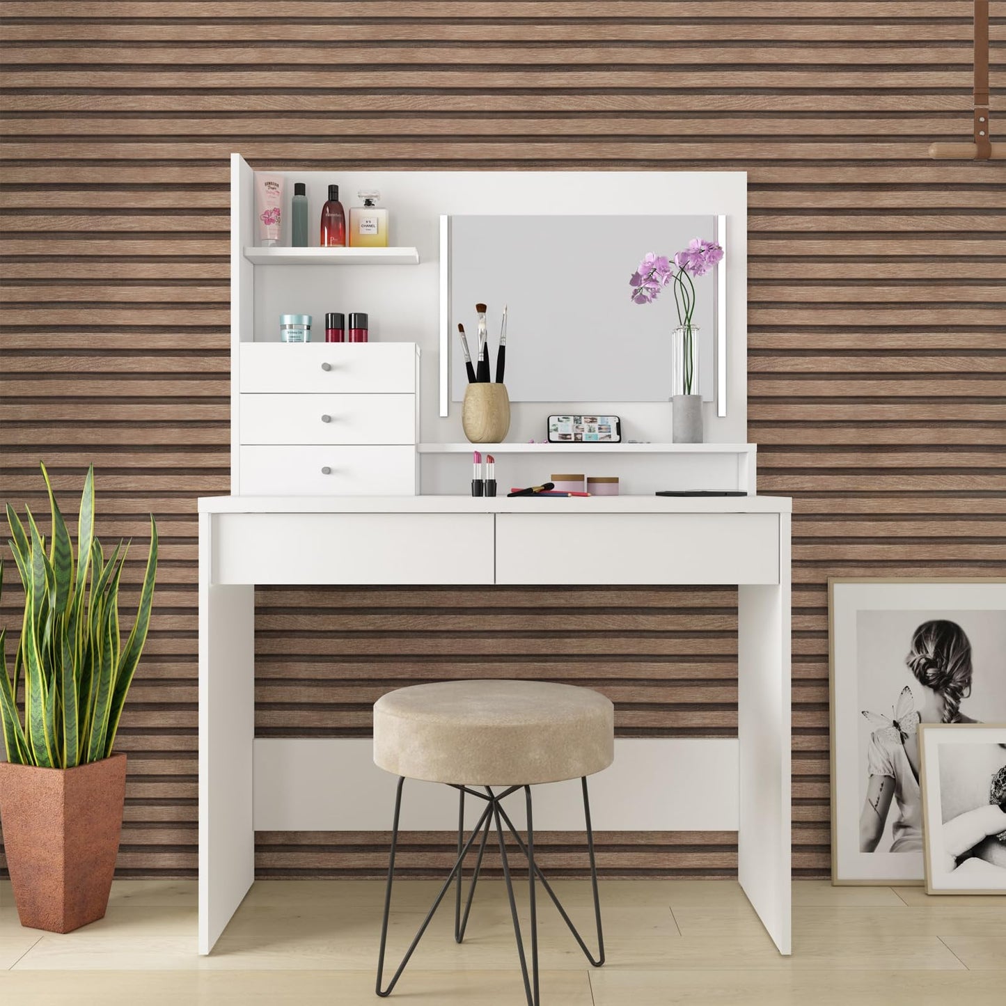 Yun-aeon Natural Wood Peel and Stick Wallpaper Wood Slats - 17.3"x 120" Light Tan Self-Adhesive Waterproof Vinyl Removable Wall Paper for Wall Decor Bedroom