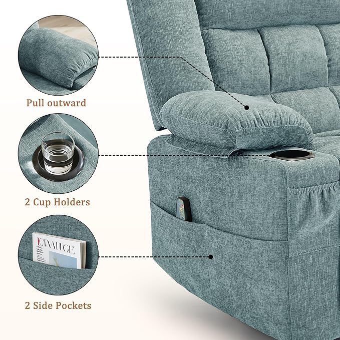 Korser Adult 360° Swivel Rocking Recliner, Nursery Rocking Chair