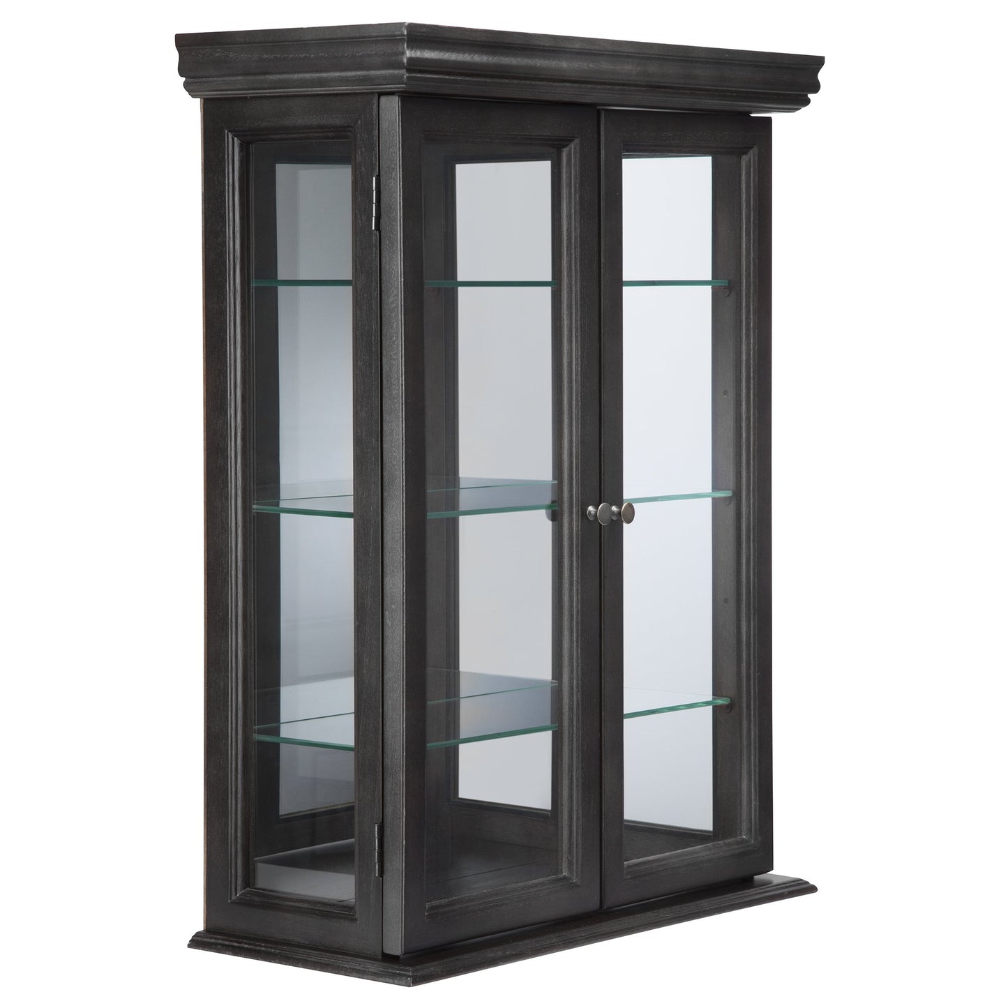 Design Toscano Country Tuscan Hardwood Wall Curio Cabinet: Ebony Black Finish