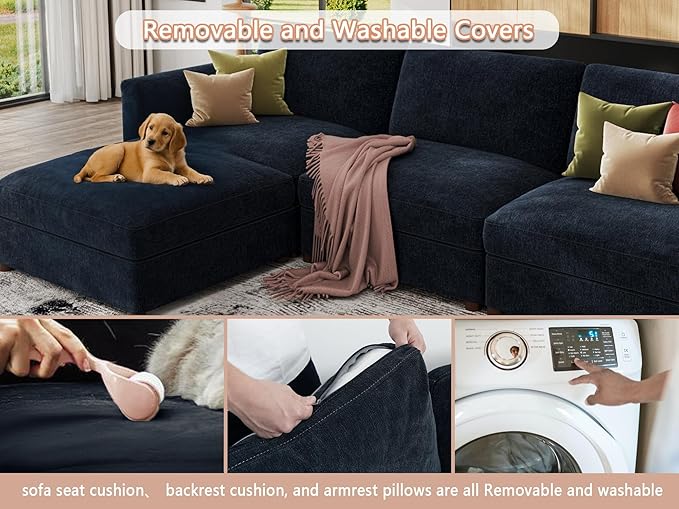 EASE MOOSE Oversized Sectional Modular Sofa, Modern Comfort L Shape Sectional