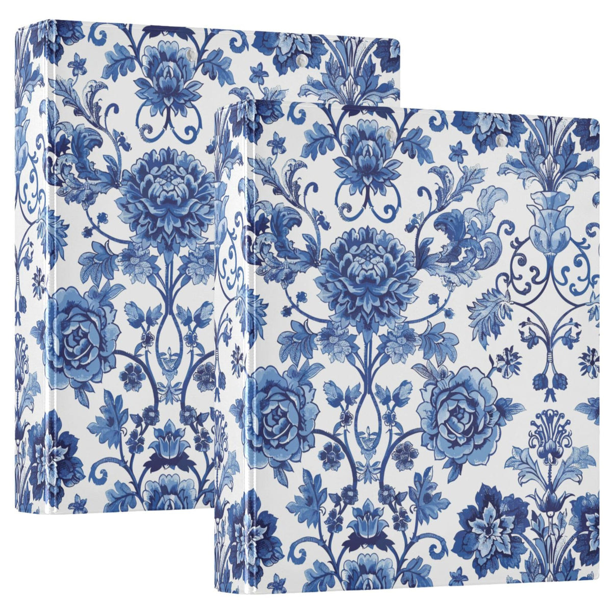 Porcelain Floral Round Ring Binders 1.5 Inch Peony 3 Ring Clipboard Binder for Office School Work Supplies File Folder Document 200 Sheet Capacity Easy Open