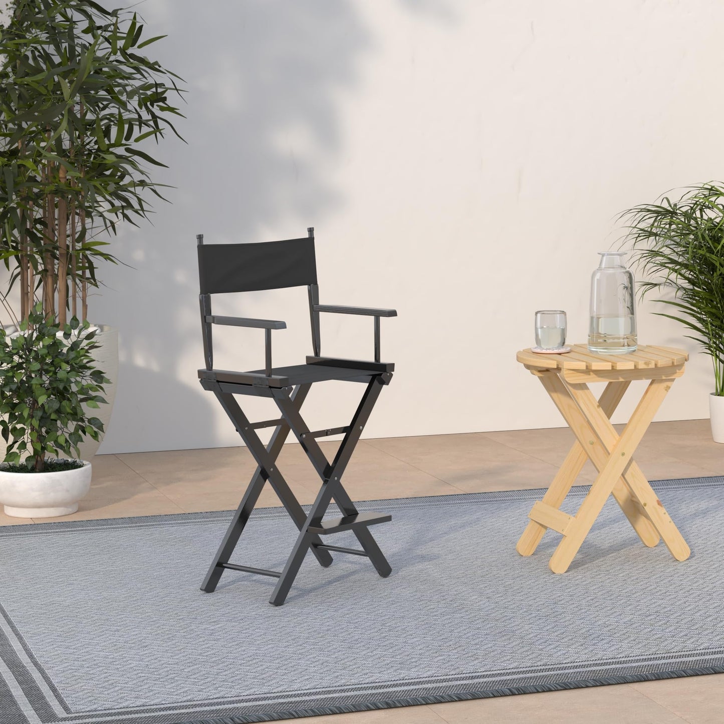 CLAR DC-30 Film Director's Chair (Black Wood with Black Seat & Back)