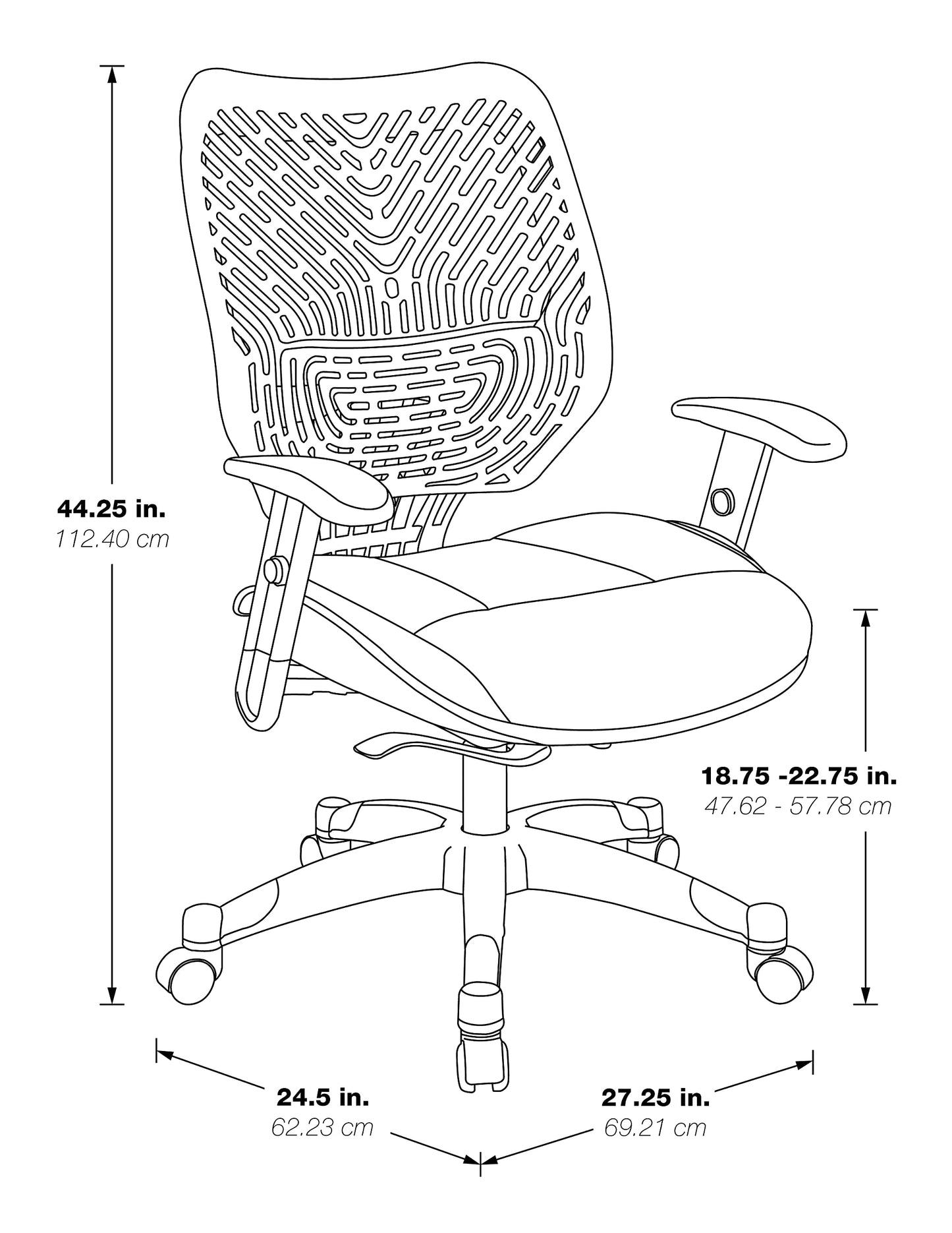 Space Seating 86 REVV Series Self-Adjusting SpaceFlex Back Office Desk Chair with Lumbar Support and Padded Mesh Seat, Kiwi