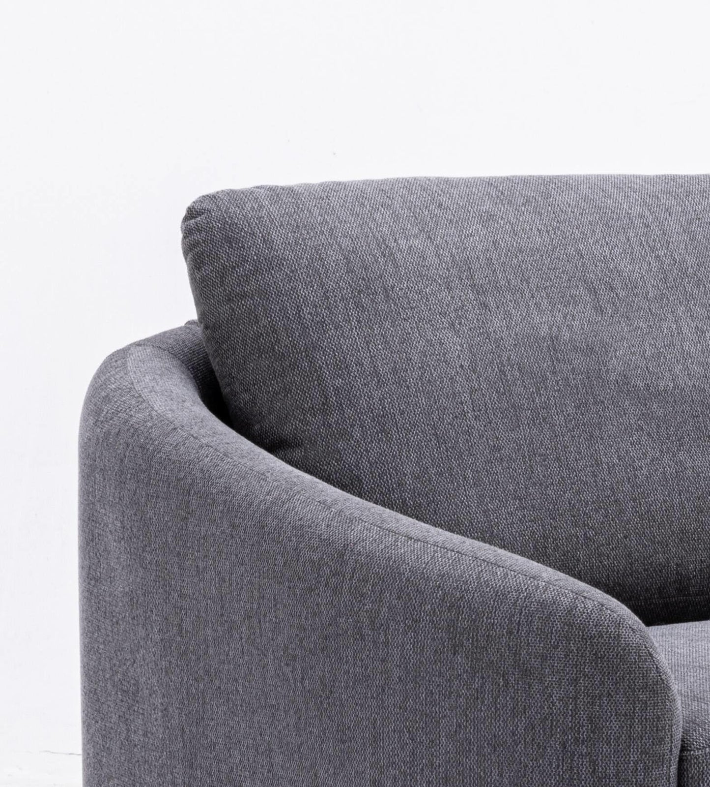 Acme Furniture Yuina Upholstered Fabric & Metal Sofa in Gray and Gold