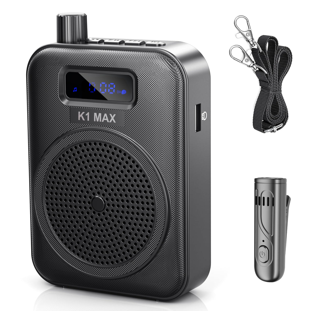 Voice Amplifier Wireless Microphone with Bluetooth Lavalier, Portable Microphone and Speaker for Teachers, Mini Rechargeable Amplifier, Ideal for Classroom, Meetings, Yoga, Speeches, and Tour Guides