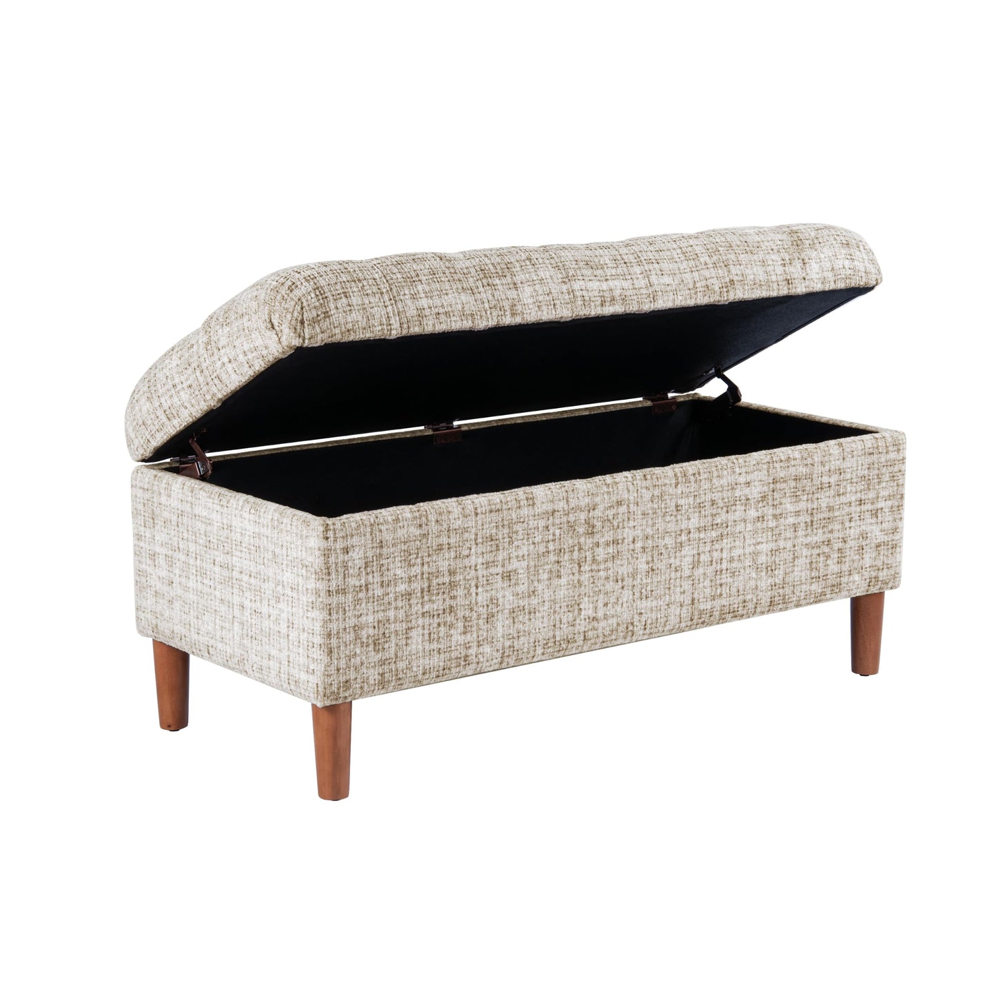 HomePop 40" Ainsley Button Tufted Storage Bench - Cream Textural Woven