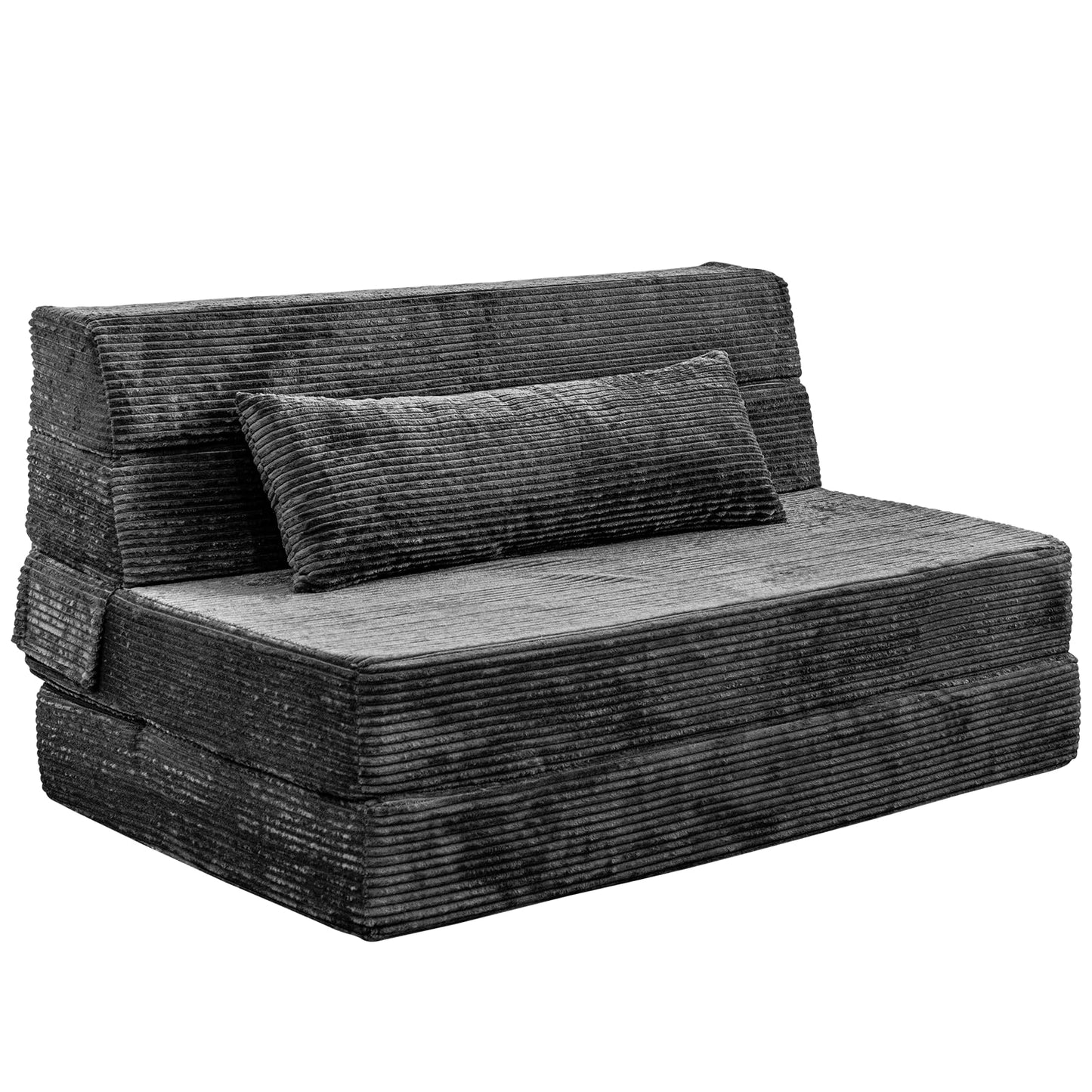 Cvortll Folding Sofa Bed, Convertible Sleeper Chair with Pillow, High Density Memory Foam Fold Out Couch, Foldable Mattress Futon Sofa for Living Room/Dorm/Guest Use/Apartment/Home Office