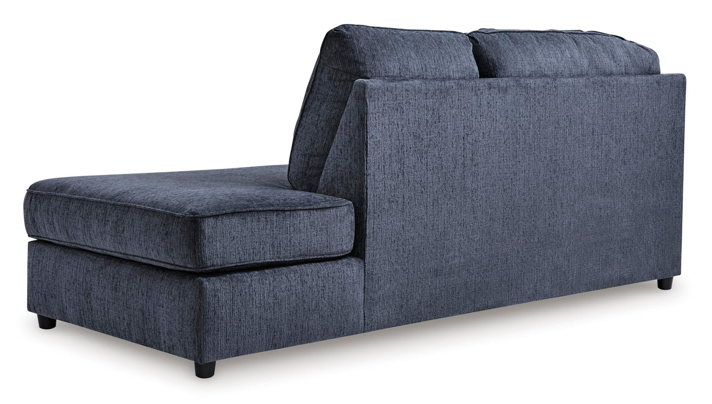 Signature Design by Ashley Albar Place Contemporary U-Shaped 2-Piece Sectional with Loose Seat Cushions and 2 Accent Pillows, Blue